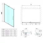 Zuhanyajtó, Sapho Polysan ROLLS LINE tolóajtó, 150 cm RL1515