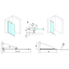 Zuhanyajtó, Sapho Polysan MODULAR SHOWER tolóajtó fix résszel 140 cm MS5-140