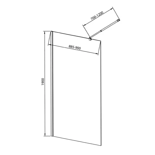 Walk-in, Aqualine Walk-in Fix zuhanyfal, 90x190cm, matt üveg WI090