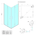 Zuhanyajtó, Sapho Gelco LORO  harmónikaajtó, sarokbelépős kabinhoz, 80 cm GN4780