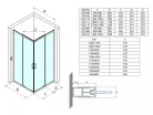 Zuhanyajtó, Sapho Gelco SIGMA SIMPLY tolóajtó sarokbelépéshez, 100 cm GS2110