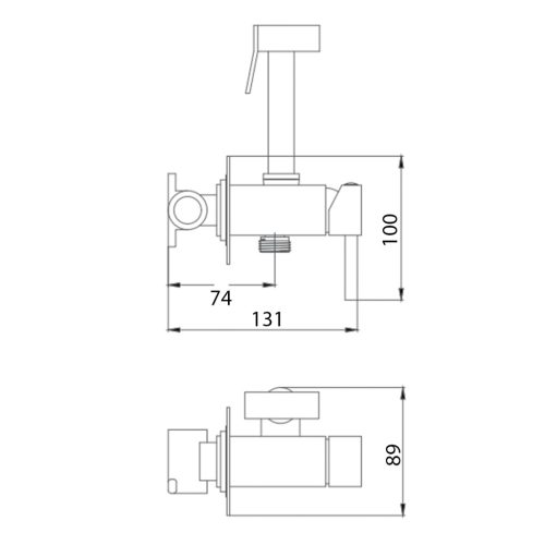 Falba süllyesztett csaptelep, Aqualine bidézuhannyal, gégecsővel, fekete SK301B