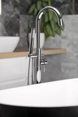 Kádtöltő csaptelep, Aqualine Ceto térbenálló kádtöltő csaptelep, króm BV357