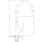 Mosogató csaptelep, Aqualine Lore flexibilis kifolyóval, fekete/króm 1106-70