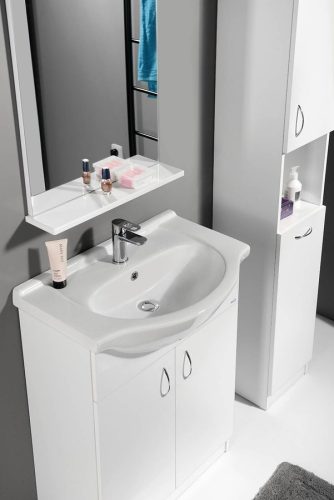 Alsó szekrény, Aqualine SIMPLEX ECO 65 mosdótartó szekrény, mosdóval, 63x83,5x30,7 SIME650