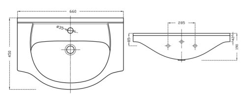 Alsó szekrény, Aqualine SIMPLEX ECO 65 mosdótartó szekrény, mosdóval, 63x83,5x30,7 SIME650