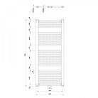 Egyenes radiátor, Aqualine DIRECT Fürdőszobai radiátor 600x1320 mm 795W ELM36T