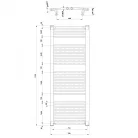 Íves radiátor, Aqualine ORBIT Fürdőszobai radiátor 750x1320 mm 996W ILO37T