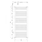 Egyenes radiátor, Aqualine DIRECT Fürdőszobai radiátor 750x1680 mm 1269W ILR67T