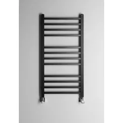   Egyenes radiátor, Sapho METRO fürdőszobai radiátor, 450x890mm, matt fekete IR400TB