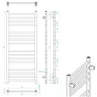 Egyenes radiátor, Sapho METRO fürdőszobai radiátor, 500x1200mm, matt fekete IR410TB