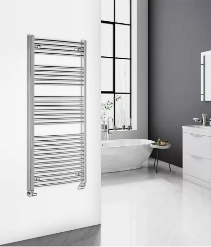 Íves radiátor, Aqualine ALYA íves fürdőszobai radiátor, 600x1420 mm, króm LLC204