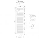 Íves radiátor, Aqualine ALYA íves fürdőszobai radiátor, 600x1703 mm, króm LLC205