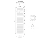 Íves radiátor, Aqualine ALYA íves fürdőszobai radiátor, 600x1703 mm, króm LLC205