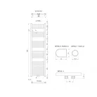 Egyenes radiátor, Aqualine ALYA fürdőszobai radiátor, középső bekötéssel, 500x1600 mm, LLS304