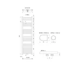 Egyenes radiátor, Aqualine ALYA fürdőszobai radiátor, középső bekötéssel, 400x1600 mm, LLS309