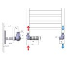 Radiátor szelep, Aqualine ECO csatlakozó készlet termosztáttal, balos, nikkel/fehér CP9911LS
