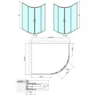 Zuhanykabin, Sapho Polysan EASY LINE íves zuhanykabin, 120x80 cm, L/R, transzparent üveg EL2315