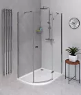 Zuhanykabin, Sapho Polysan FORTIS LINE íves zuhanykabin, jobbos, 100x90 cm FL5090R