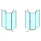 Zuhanykabin, Sapho Polysan FORTIS LINE íves zuhanykabin, jobbos, 100x90 cm FL5090R