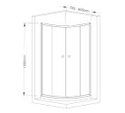 Zuhanykabin, Aqualine ARLETA íves zuhanykabin, 80x80 cm HLS800Y