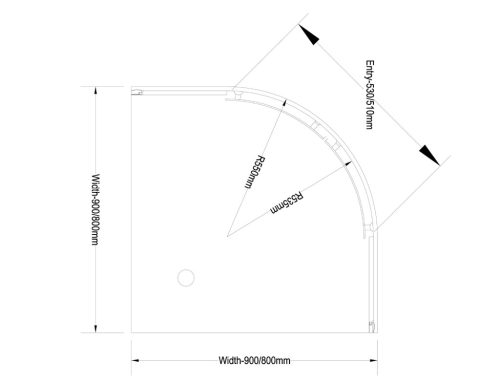 Zuhanykabin, Aqualine ARLETA íves zuhanykabin, 80x80 cm HLS800Y