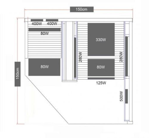 Szauna, Sanotechnik Carbon 3 infraszauna, kétszemélyes J11150