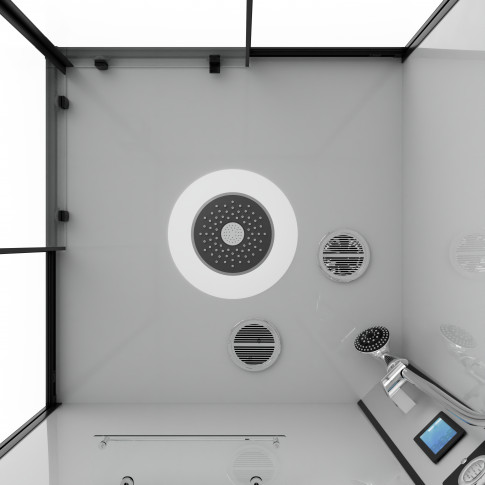 Hidromasszázs zuhanykabin, Sanotechnik Miami hidromasszázs zuhanykabin CL21B fehér/fekete