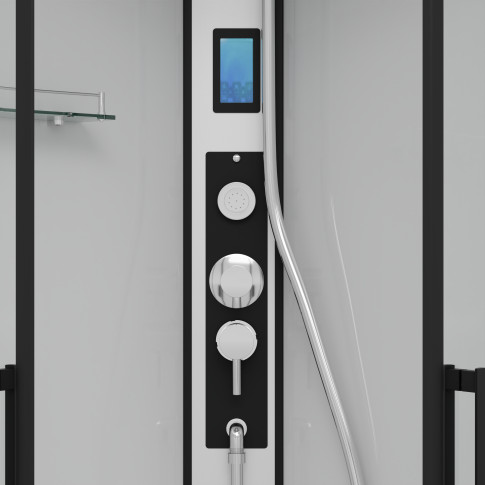 Hidromasszázs zuhanykabin, Sanotechnik Miami hidromasszázs zuhanykabin CL21B fehér/fekete