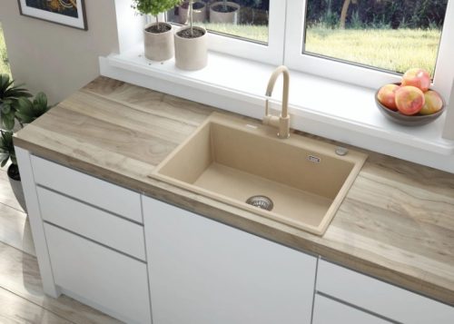 Mosogató csaptelep, Deante Nemezja mosogató csaptelep, homokszínű gránit BEN_762M