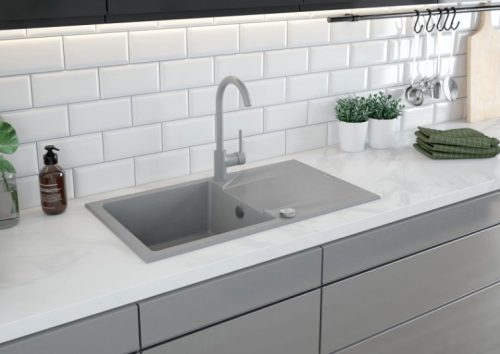 Mosogató csaptelep, Deante Milin mosogató csaptelep, szürke matt BEU_S62M