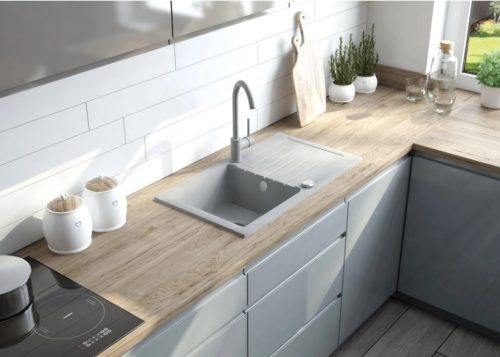 Mosogató csaptelep, Deante Milin mosogató csaptelep, szürke matt BEU_S62M