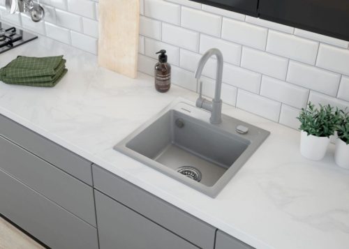 Mosogató csaptelep, Deante Milin mosogató csaptelep, szürke matt BEU_S62M