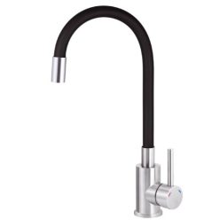   Mosogató csaptelep, Deante Luno flexibilis kifolyóval acél-fekete BOC_B720