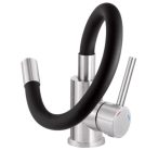 Mosogató csaptelep, Deante Luno flexibilis kifolyóval acél-fekete BOC_B720