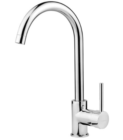 Mosogató csaptelep, Deante Aster ECO perlátorral, U formájú kifolyóval,  króm BCAE062M
