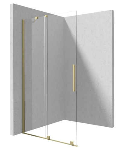Walk-in, Deante Prizma tolóajtós walk-in, szálcsiszolt arany, 90 cm KTJ_R39R