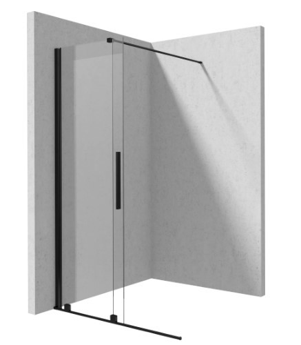 Walk-in, Deante Prizma tolóajtós walk-in, 100 cm, fekete KTJ_N30R