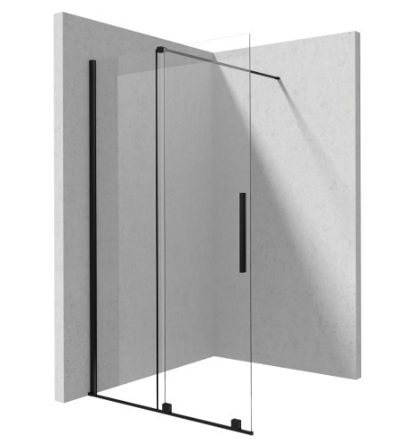 Walk-in, Deante Prizma tolóajtós walk-in, 100 cm, fekete KTJ_N30R