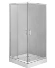 Zuhanykabin, Deante Funkia szögletes zuhanykabin króm+átlátszó üveg 90x90 KYC_041K