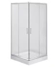 Zuhanykabin, Deante Funkia szögletes zuhanykabin zuhanytálcával króm+matt üveg 90x90