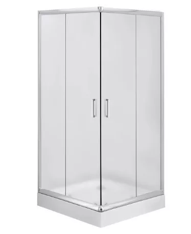Zuhanykabin, Deante Funkia szögletes zuhanykabin zuhanytálcával króm+matt üveg 90x90