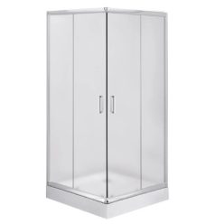   Zuhanykabin, Deante Funkia szögletes zuhanykabin zuhanytálcával króm+matt üveg 80x80