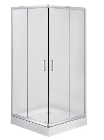 Zuhanykabin, Deante Funkia szögletes zuhanykabin zuhanytálcával króm+matt üveg 80x80