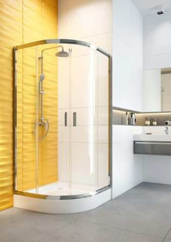 Zuhanykabin, Deante Funkia íves zuhanykabin króm+átlátszó üveg 90x90 KYP_051K