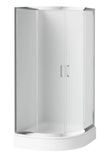 Zuhanykabin, Deante Funkia íves zuhanykabin zuhanytálcával króm+matt üveg 80x80