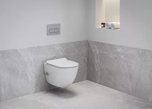 WC, Ravak Uni Chrome RimOff WC bidé funkcióval, fehér X01912