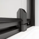 Zuhanyajtó, Sapho Polysan Easy Line Black nyílóajtó fix résszel, matt fekete, 90 cm EL1615B