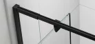 Zuhanyajtó,Sapho Polysan Easy Line Black nyílóajtó fix rész,matt fekete,brick üveg,102 cm EL1738B