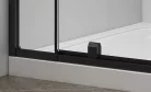 Zuhanyajtó,Sapho Polysan Easy Line Black nyílóajtó fix rész,matt fekete,brick üveg,102 cm EL1738B